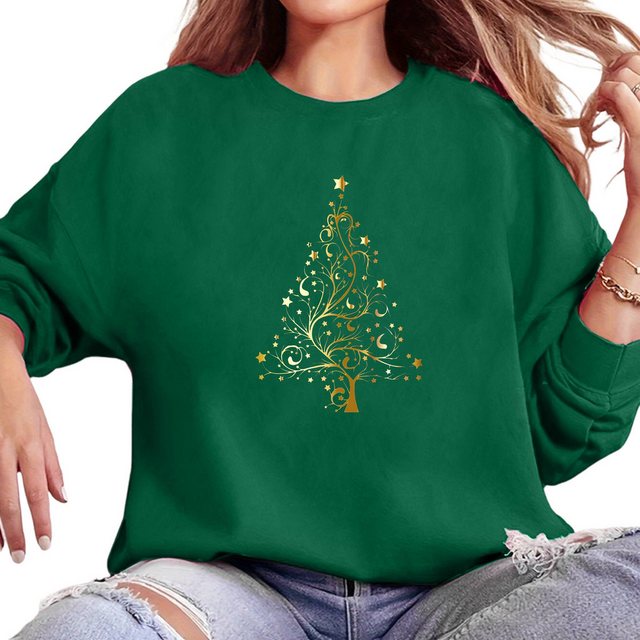 MC Star Longsweatshirt Sweatshirt Damen Christmas Casual Sweatshirts mit Dr günstig online kaufen