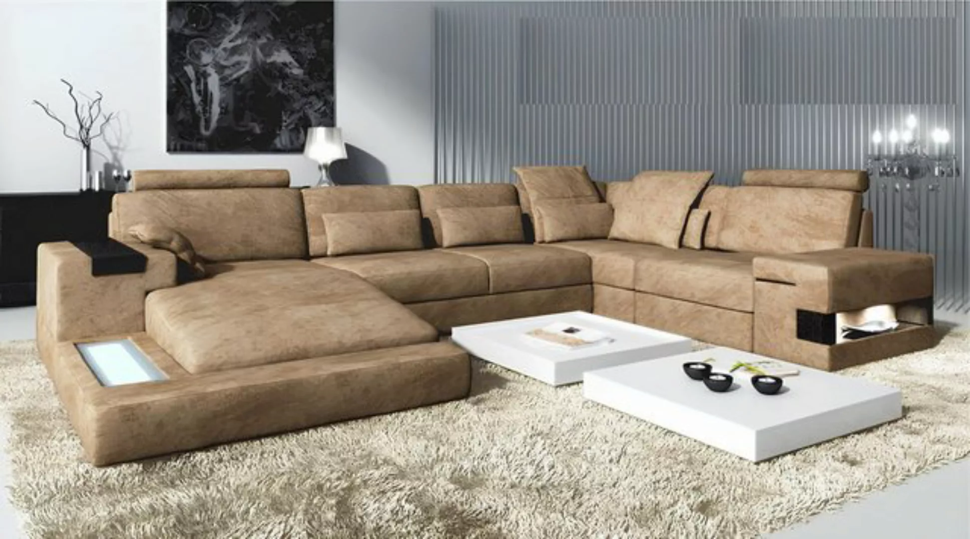 JVmoebel Ecksofa Ecksofa U-form Sofa Polstersofa Couch Sofas Couchen Ecksof günstig online kaufen