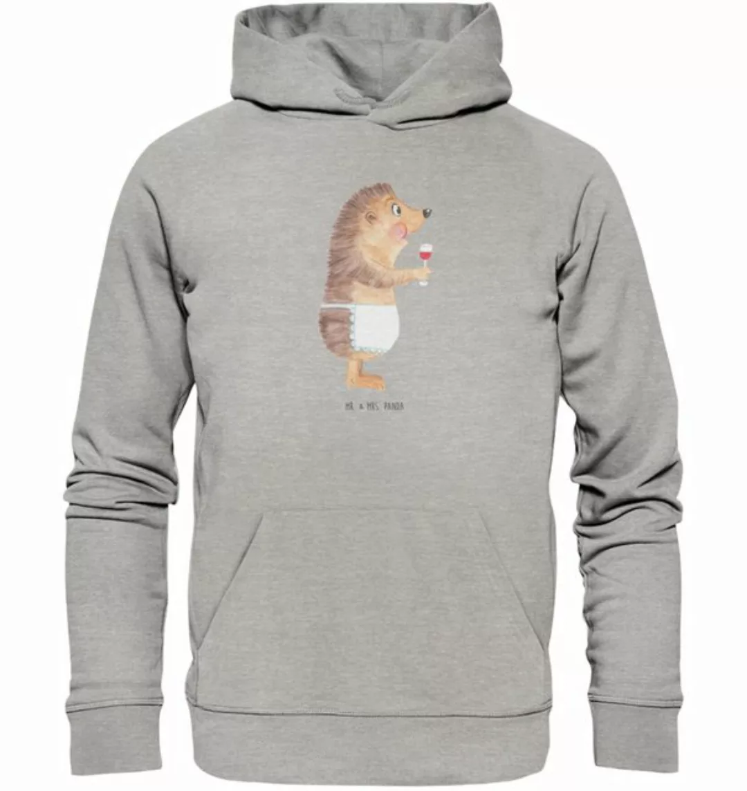 Mr. & Mrs. Panda Hoodie Igel Wein Größe M - Heather Grey - Geschenk, lustig günstig online kaufen