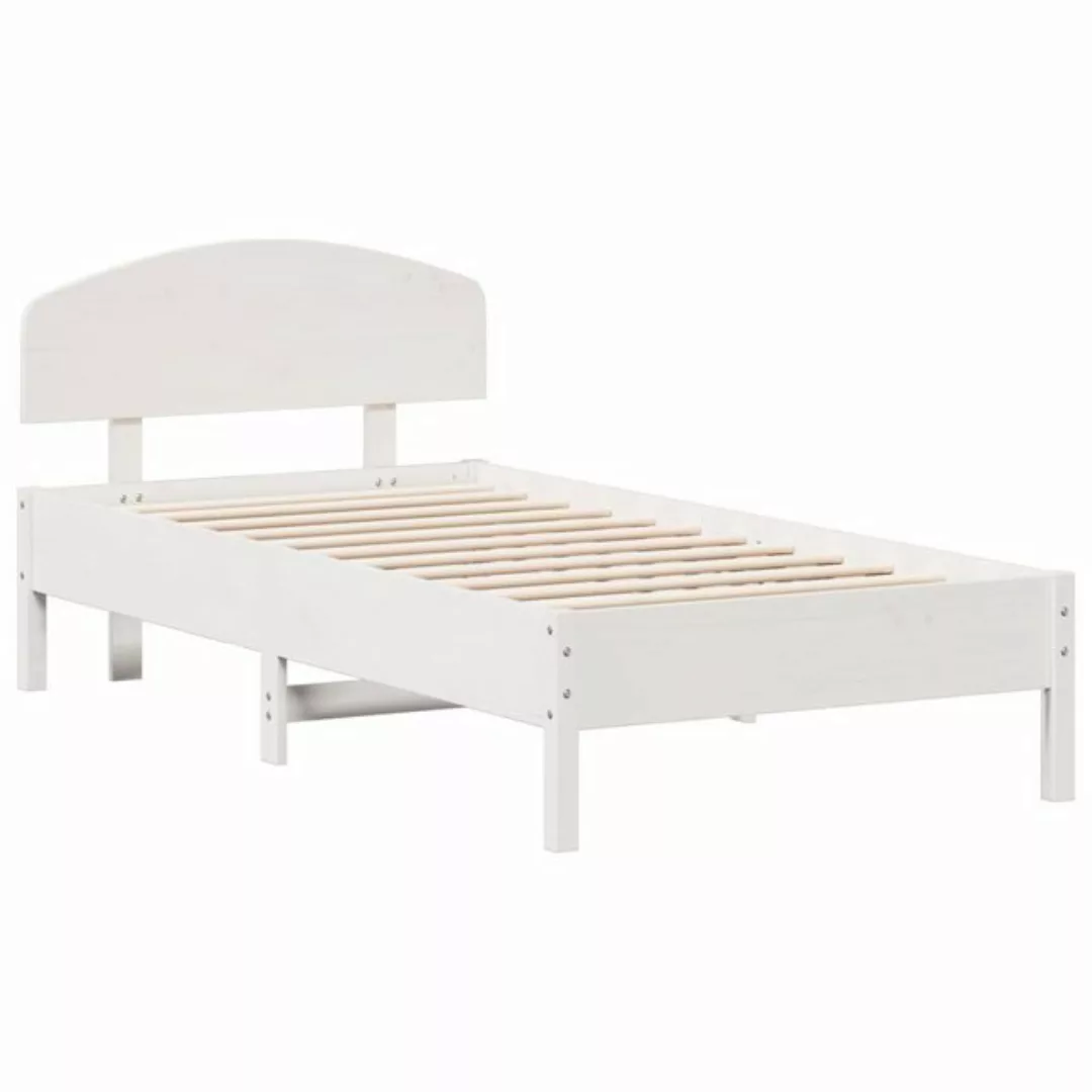 vidaXL Bett Massivholzbett ohne Matratze Weiß 75x190 cm Kiefernholz günstig online kaufen