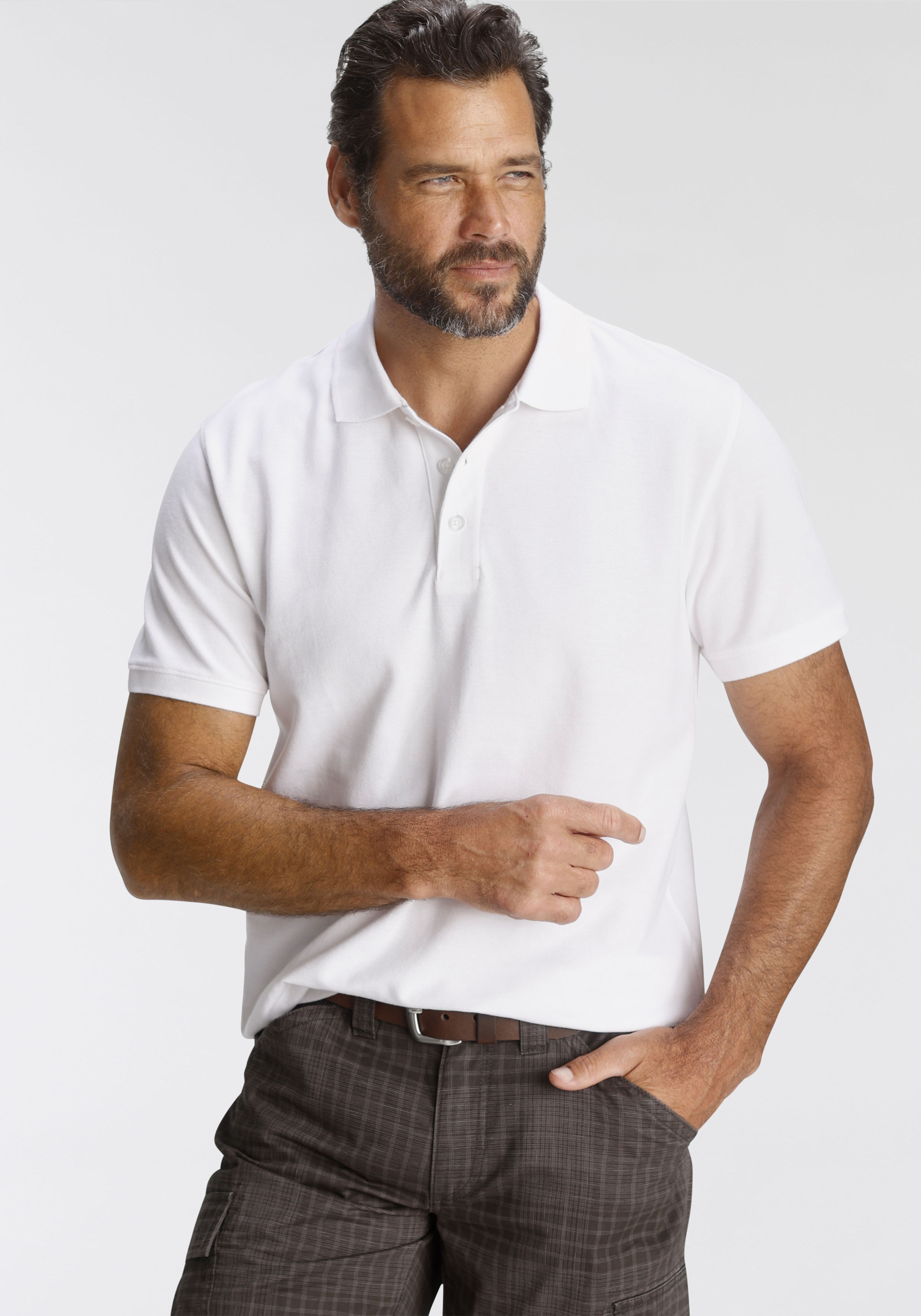 Mans World Poloshirt, Kurzarm, lockere Passform, unifarben günstig online kaufen