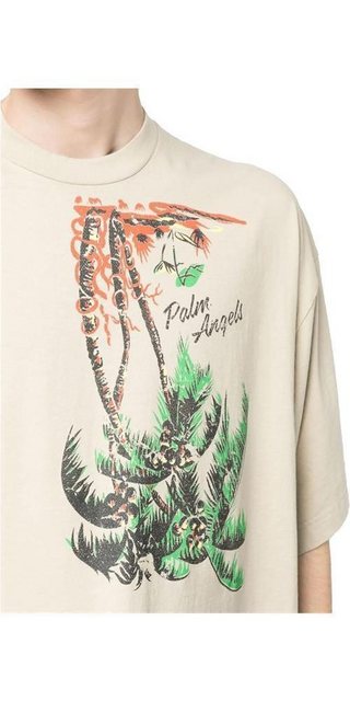 PALM ANGELS Print-Shirt Palm Angels Palm Print T-Shirt Weiß Herren L günstig online kaufen