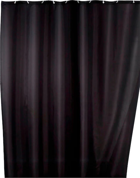 WENKO Duschvorhang "Uni Black", Höhe 200 cm, Polyester, waschbar günstig online kaufen