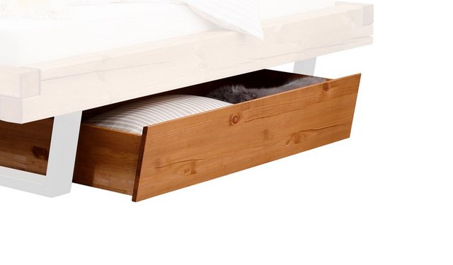 Main Möbel Massivholzbett Balkenbett mit Bettkästen 'Jeanette I' 160x200cm günstig online kaufen
