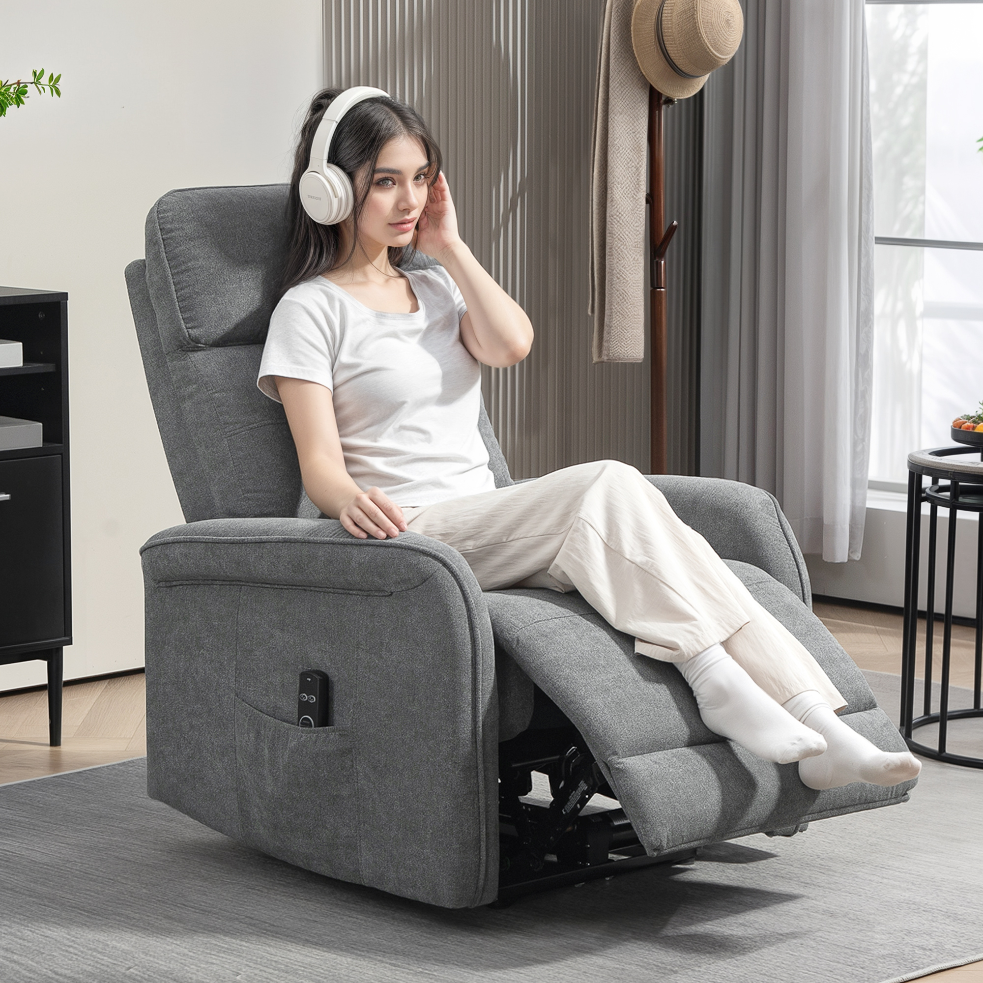 HOMCOM Elektrisch Relaxsessel Massagesessel Fernsehsessel mit Liegefunktion günstig online kaufen