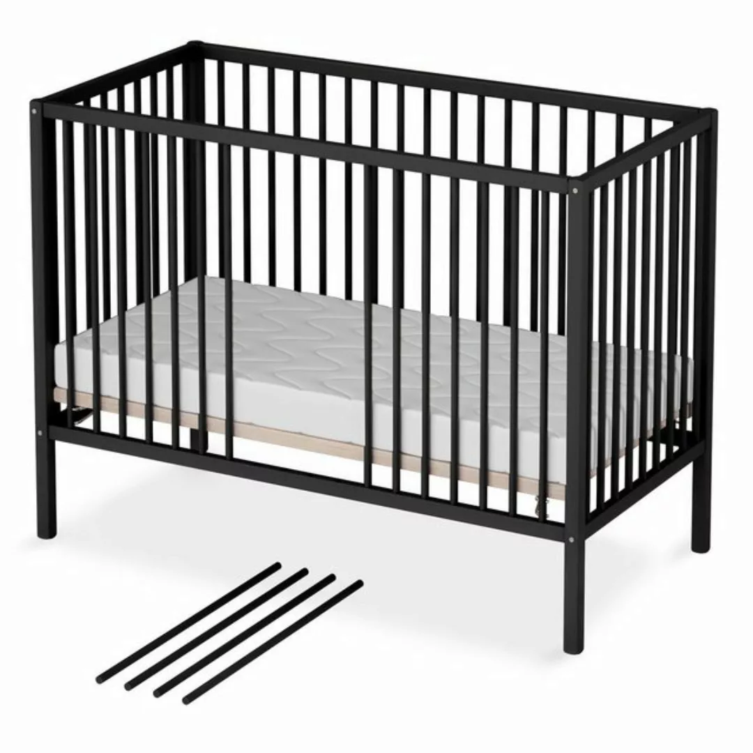 Sämann Babybett Babybett Sleepy 60x120 cm Matratze Basic Delight, BLACK EDI günstig online kaufen