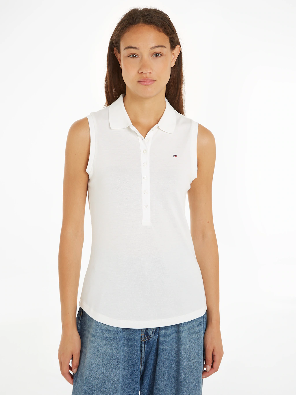 Tommy Hilfiger Poloshirt "1985 SLIM SLEEVELESS POLO", mit Logostickerei günstig online kaufen