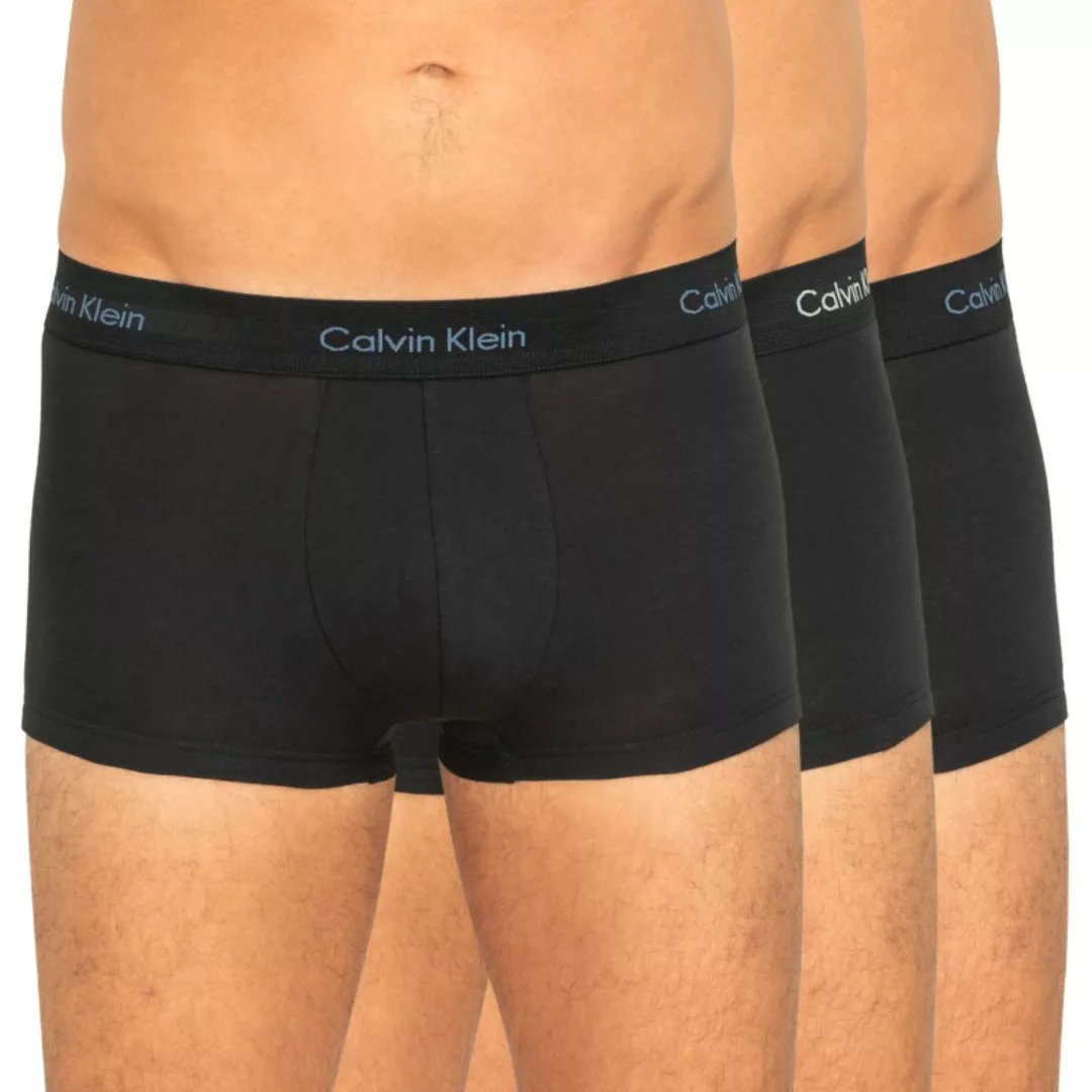 Calvin Klein 3-er Set Low Rise Trunks in Schwarz mit Webbund günstig online kaufen