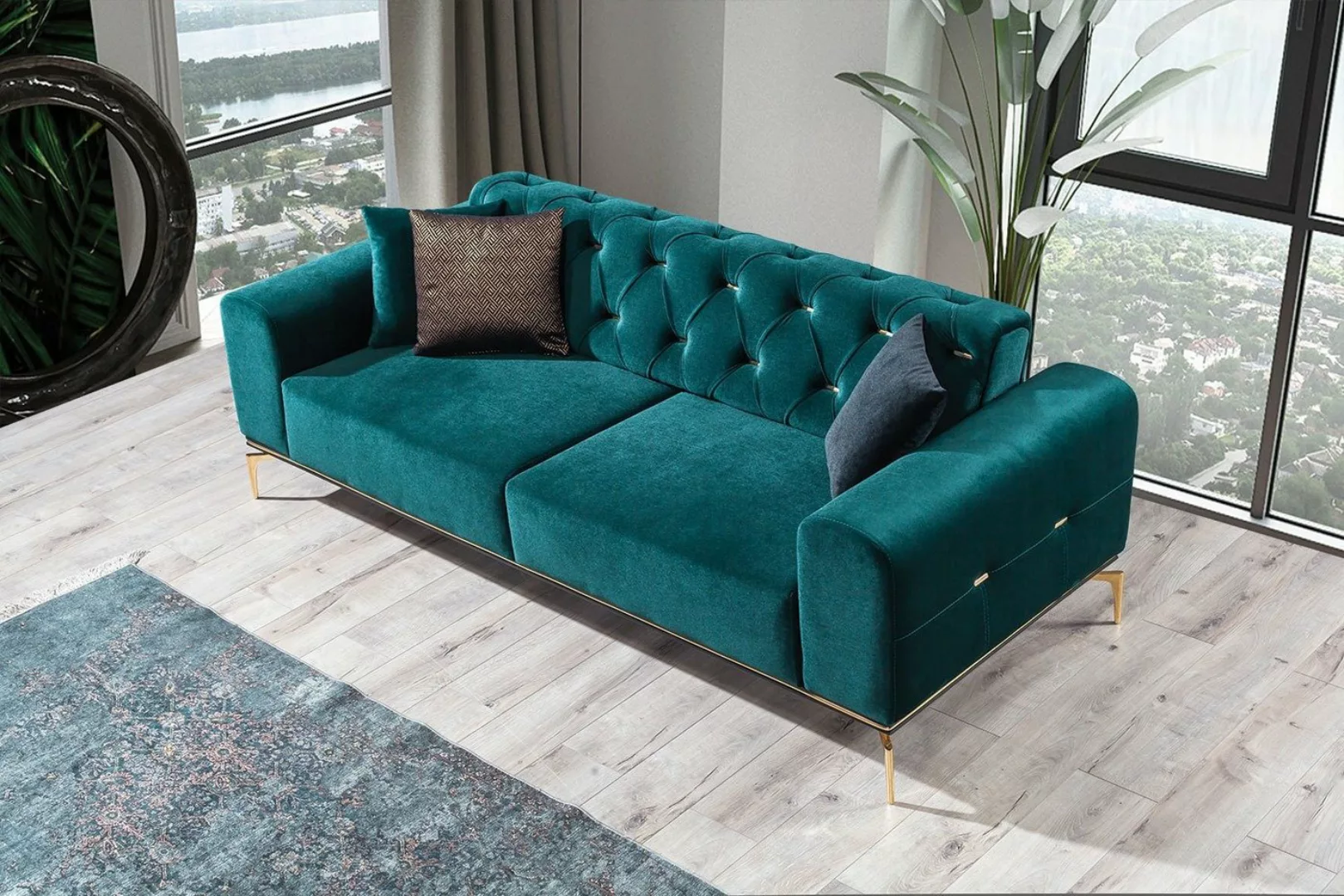 Villa Möbel Sofa Goldy, 1 Stk. 2-Sitzer, mit Relax-/Bettfunktion durch umkl günstig online kaufen