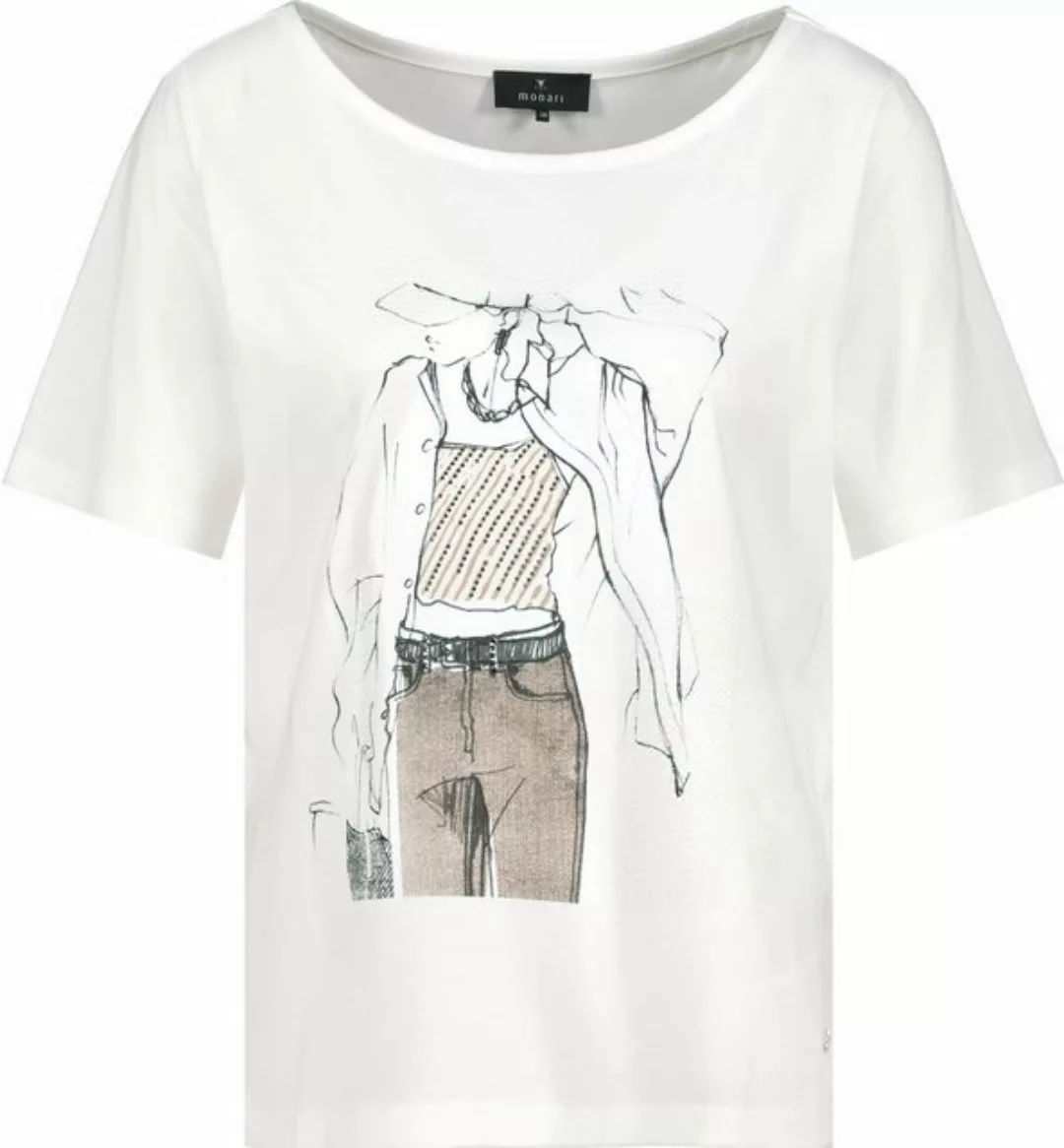 Monari Kurzarmshirt T-Shirt off-white günstig online kaufen