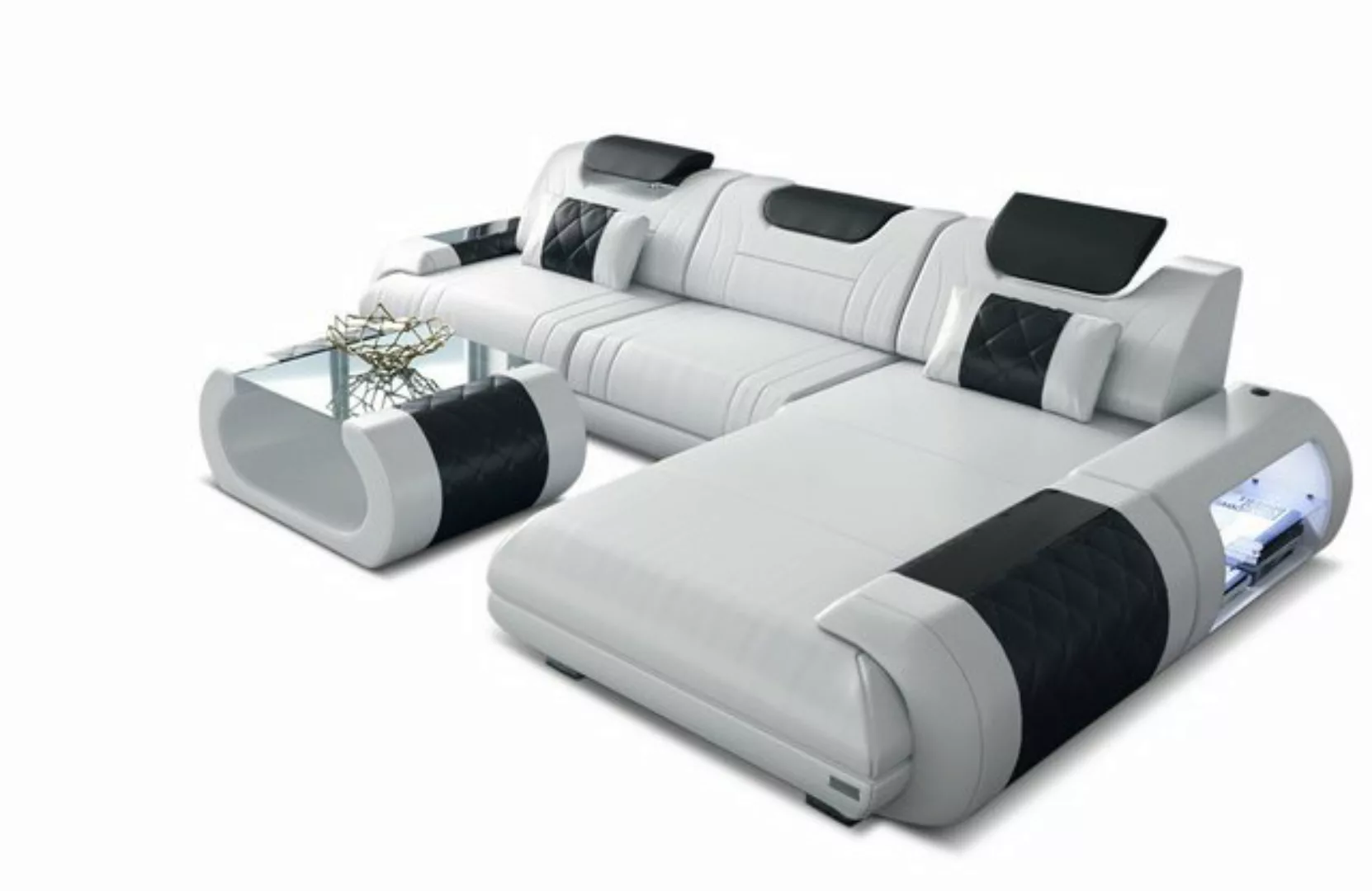 Sofa Dreams Ecksofa Sofa Leder Rimini L Form Ledersofa Ledercouch, Couch, m günstig online kaufen