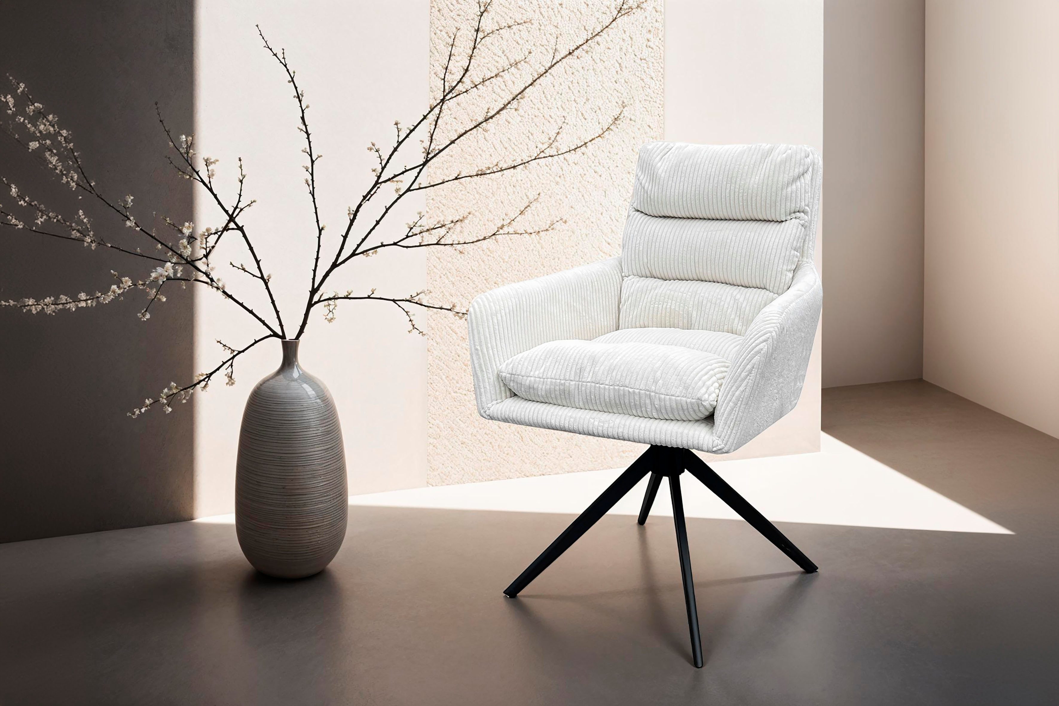 byLIVING Esszimmerstuhl "Pura (2er-Set)", (Set), Sitzschale 360drehbar, Met günstig online kaufen