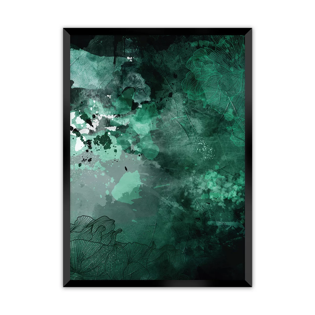 Poster Abstract Green, 40 x 50 cm, Rahmen wählen: schwarz günstig online kaufen