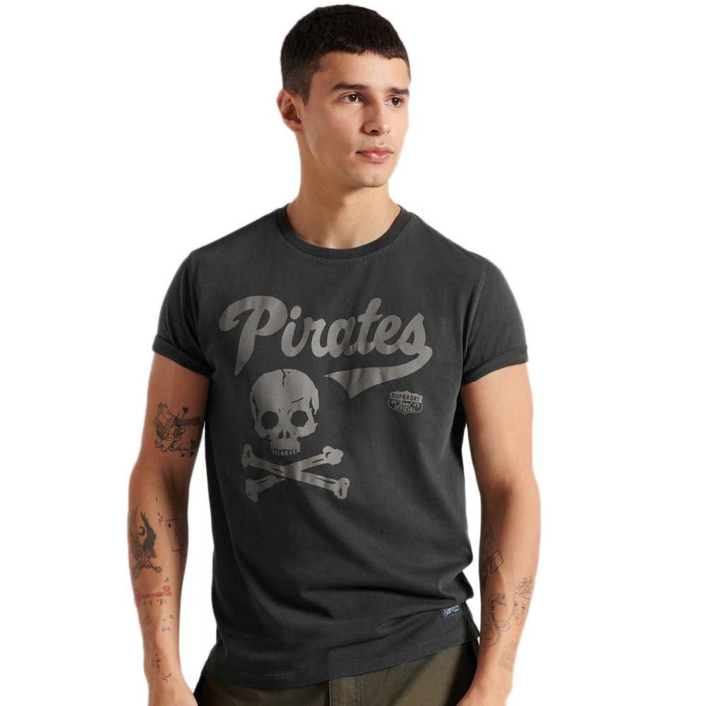 Superdry Overdye Collegiate State Kurzarm T-shirt L Slate Grey günstig online kaufen