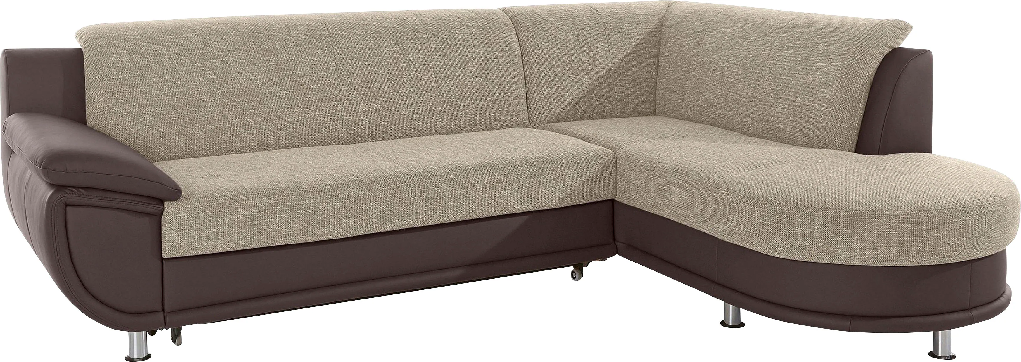 TRENDMANUFAKTUR Ecksofa "Rondo 3, zeitlos und bequem, Materialmix, breite A günstig online kaufen