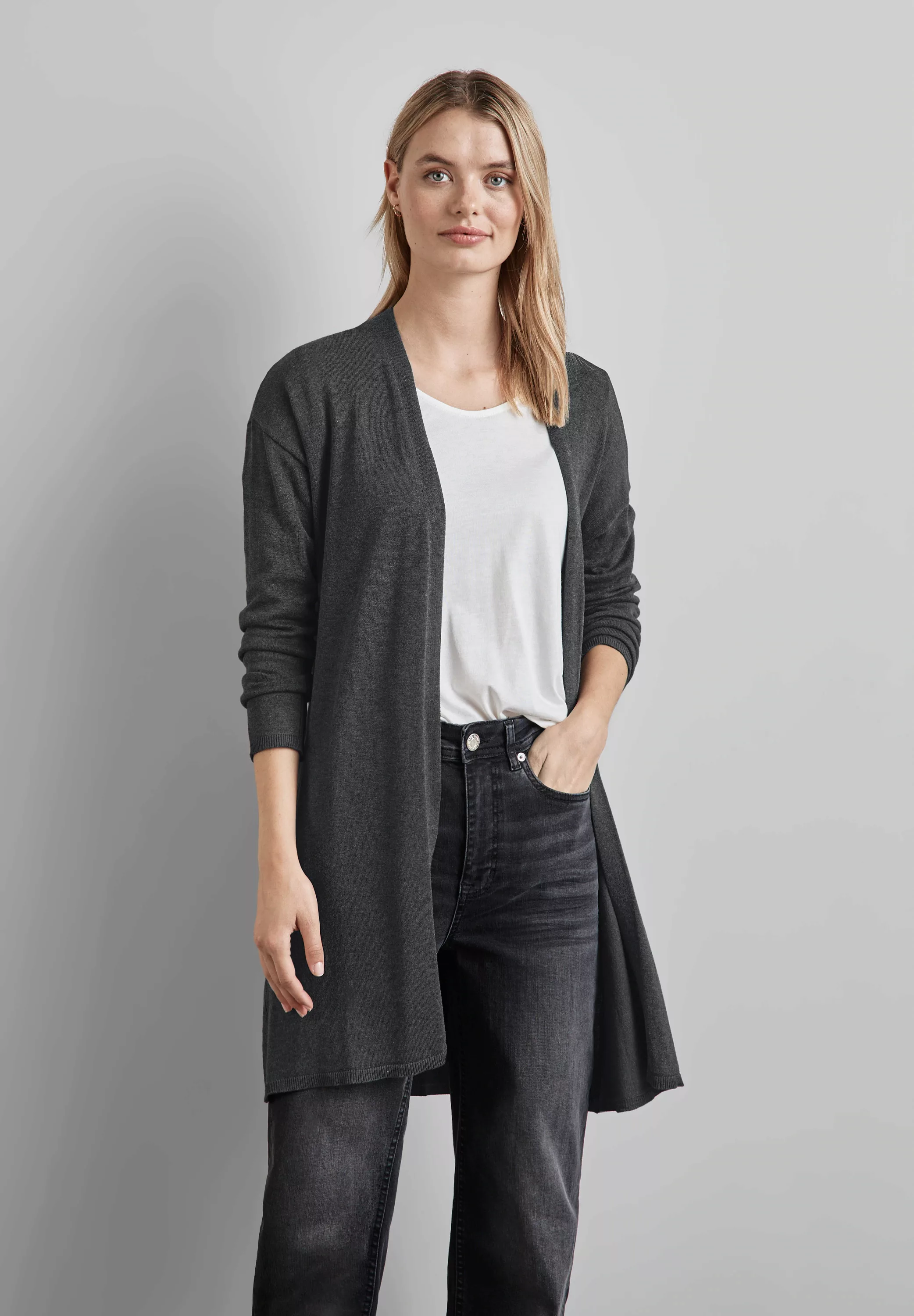 STREET ONE Strickjacke, verschlusslos günstig online kaufen