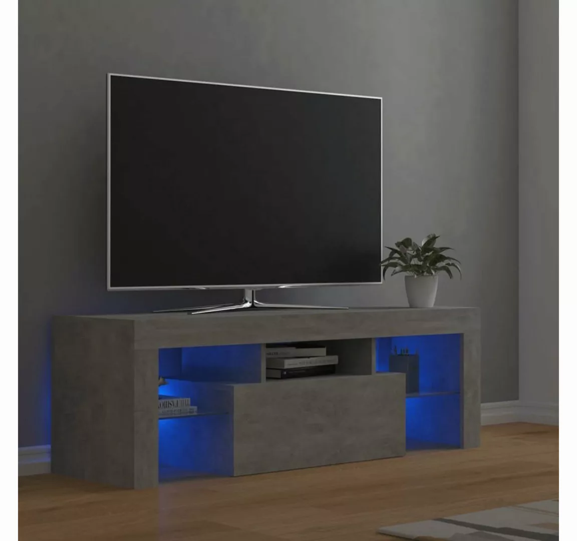 vidaXL TV-Schrank TV-Schrank mit LED-Beleuchtung Betongrau 120x35x40 cm (1- günstig online kaufen