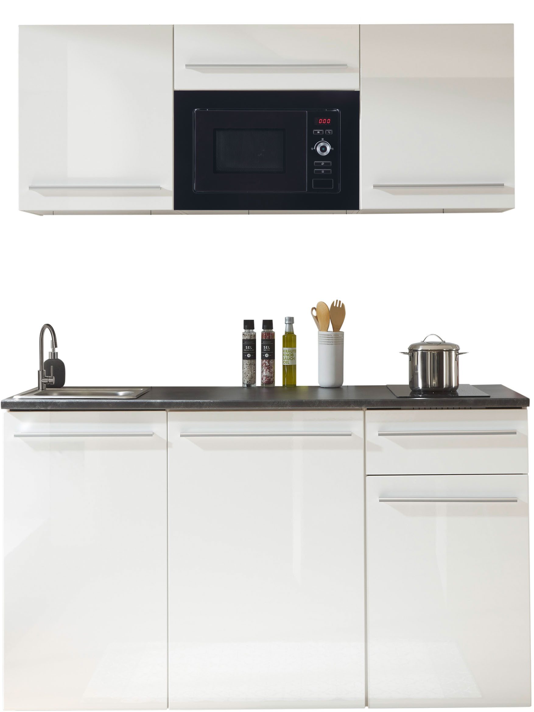 BASIC by Balculina Küchenzeile "Jazz Singleküche", Breite 160 cm, mit und o günstig online kaufen