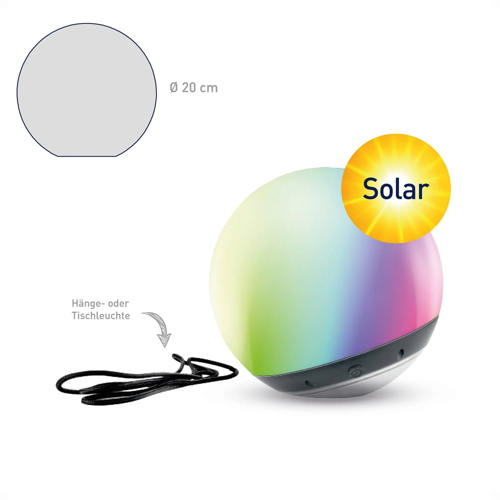 LED-Kugel tint Pendula Solar, IP44, weiß, CCT, RGB günstig online kaufen