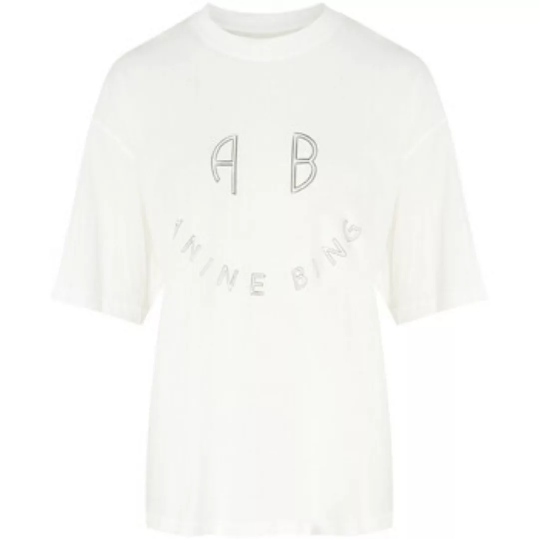 Anine Bing  T-Shirts & Poloshirts T-shirt  Kent Smile aus elfenbeinfarbener günstig online kaufen