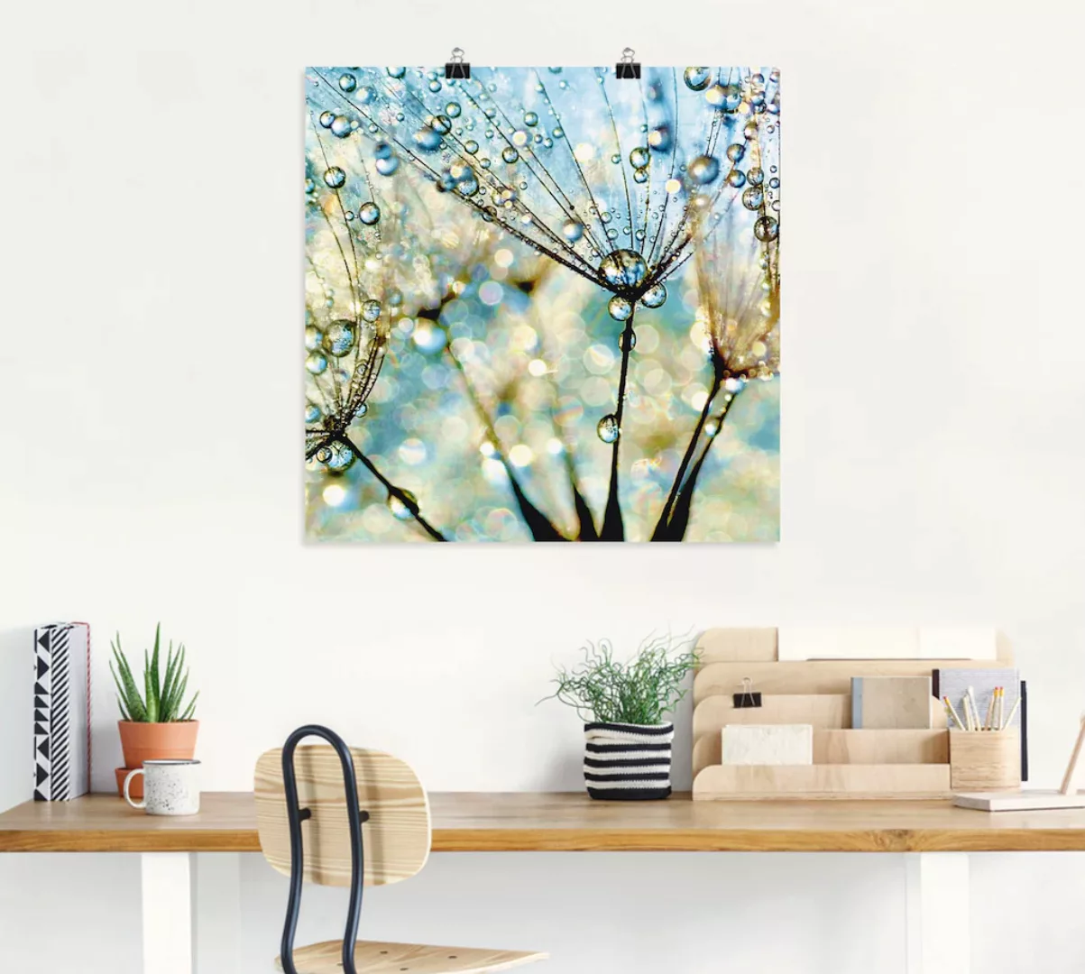 Artland Wandbild "Pusteblume Blaue Diamanten", Blumen, (1 St.), als Alubild günstig online kaufen