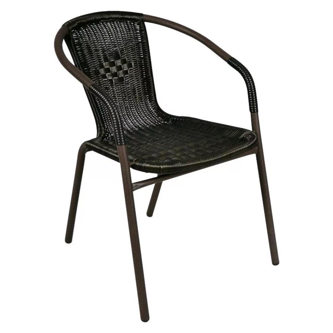 VCM Bistrostuhl dunkelbraun Polyrattan B/H/T: ca. 53x73x60 cm günstig online kaufen