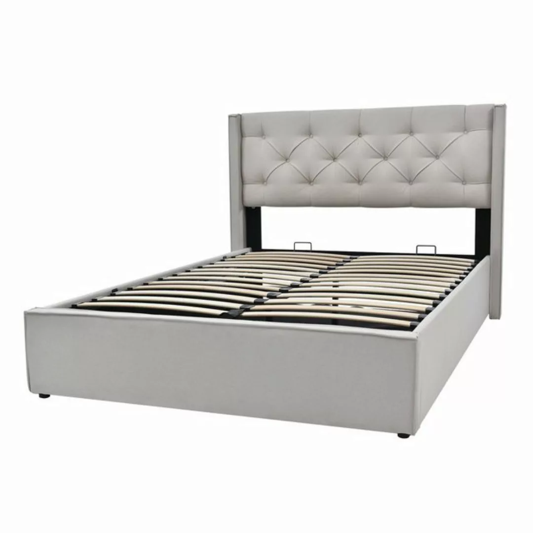 WISHDOR Polsterbett Hydraulisch Doppelbett (Bett mit Lattenrost aus Metallr günstig online kaufen