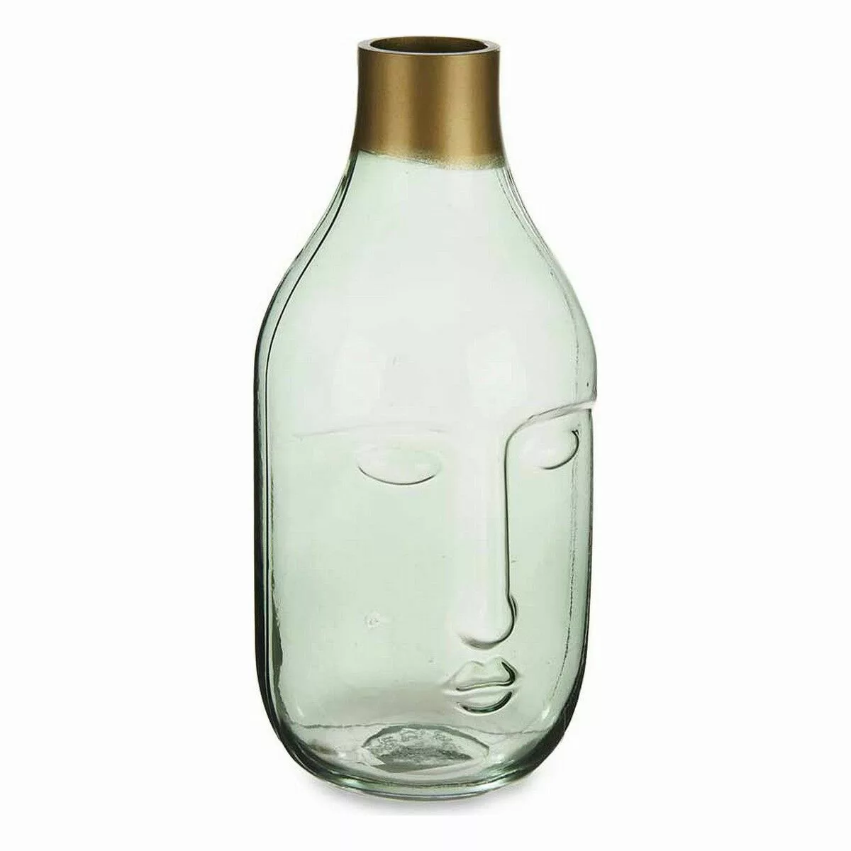 Vase Gesicht Grün Glas (11 X 24,5 X 12 Cm) günstig online kaufen