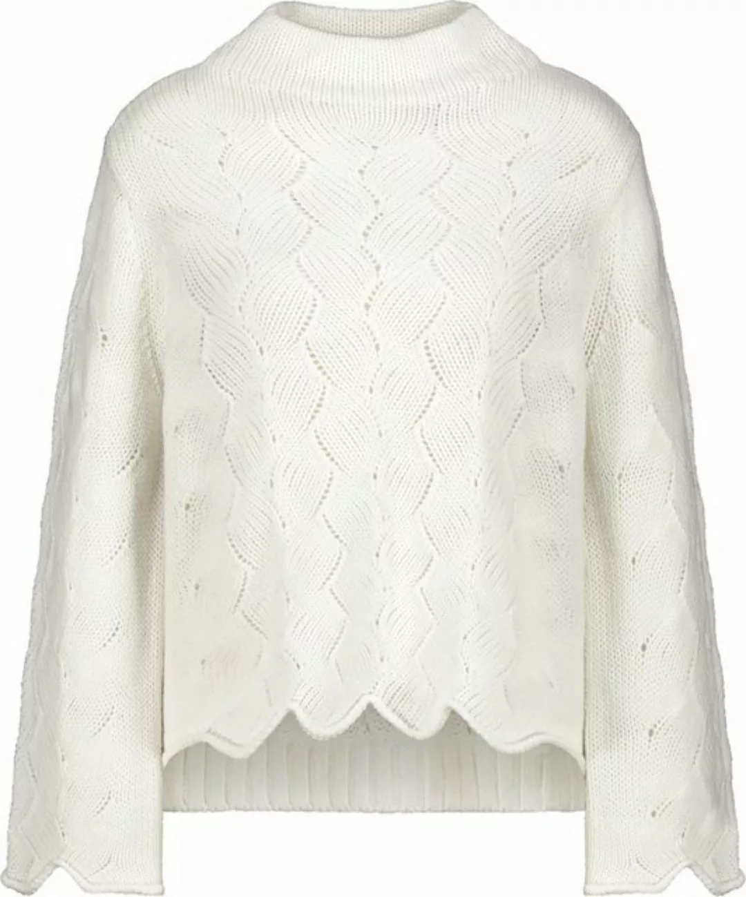 Monari Kurzarmshirt Pullover mit Zopfmuster off-white günstig online kaufen