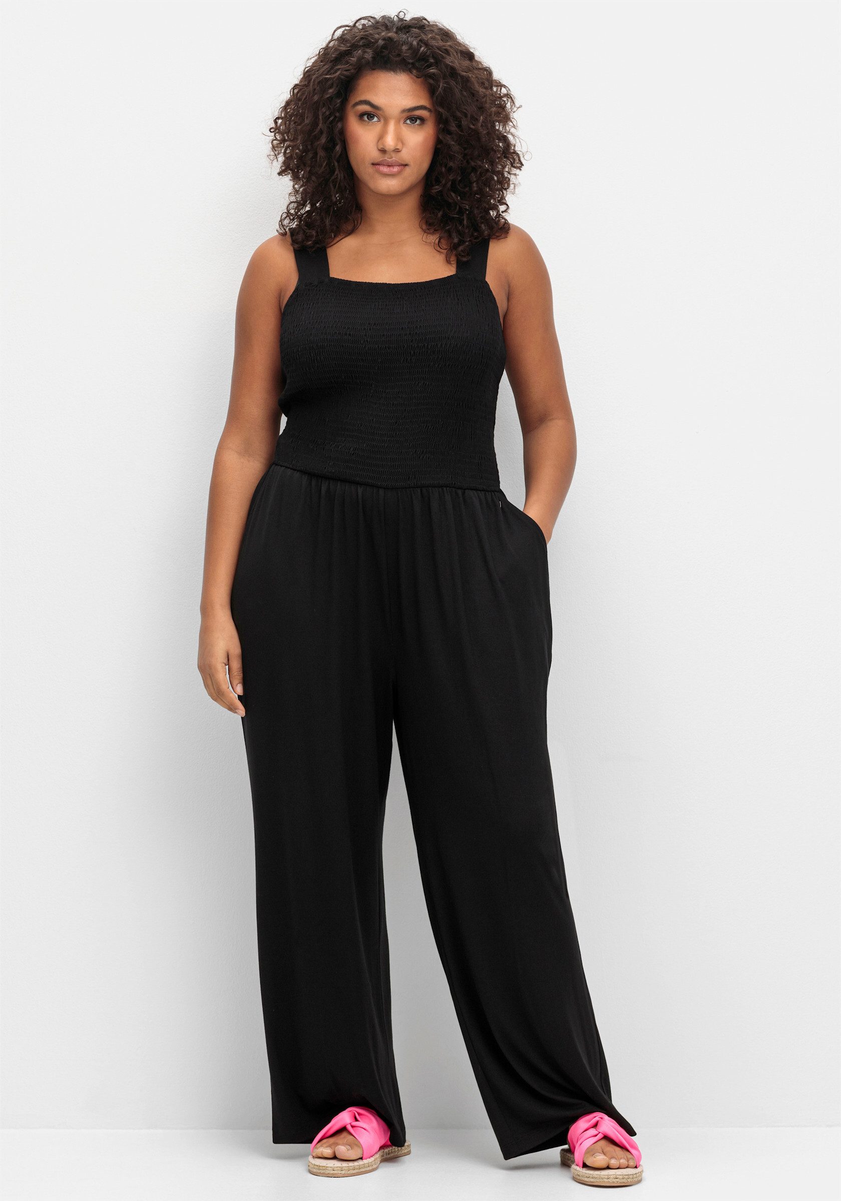 Sheego Jumpsuit Jumpsuit Innenbeinlänge ca. 66 günstig online kaufen