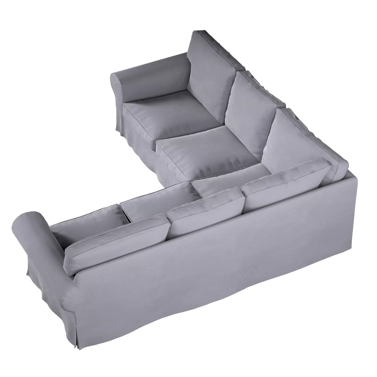 Bezug für Ektorp Ecksofa, grau, Sofahusse für Ektorp Ecksofa, Velvet (704-2 günstig online kaufen