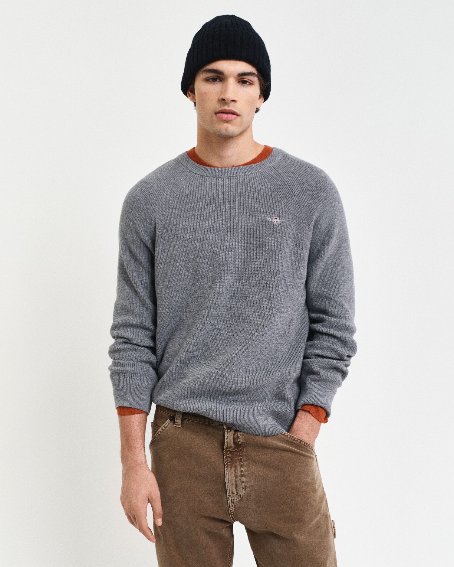 Gant Rundhalspullover COTTON WOOL RIB C-NECK günstig online kaufen