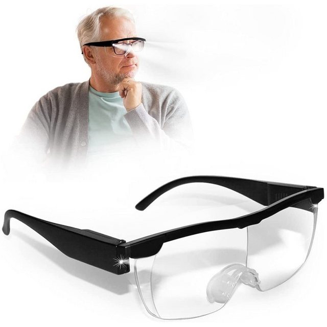 Gontence Lupenbrille Brillenartige Leselupe, 2 LED-Leuchten, PC-Linse, 2,5- günstig online kaufen