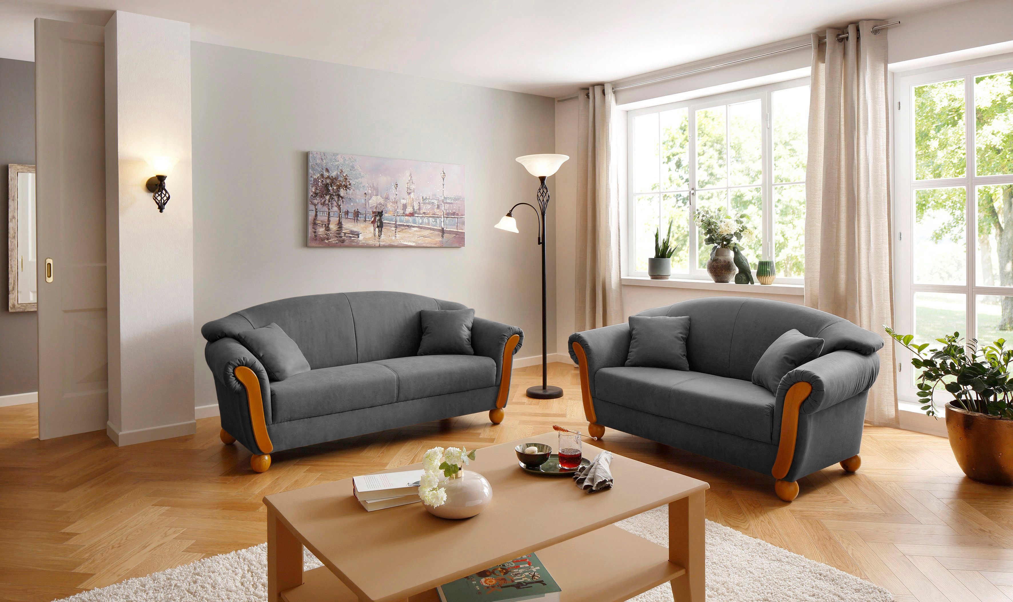 Home affaire 2-Sitzer "Milano Vintage", mit Federkern, Bezug in Lederoptik, günstig online kaufen