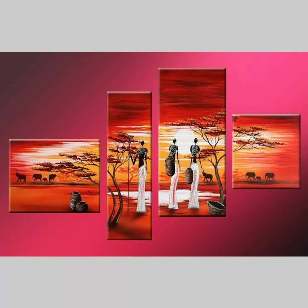 4 Leinwandbilder AFRIKA Frau (3) 120 x 70cm Handgemalt günstig online kaufen
