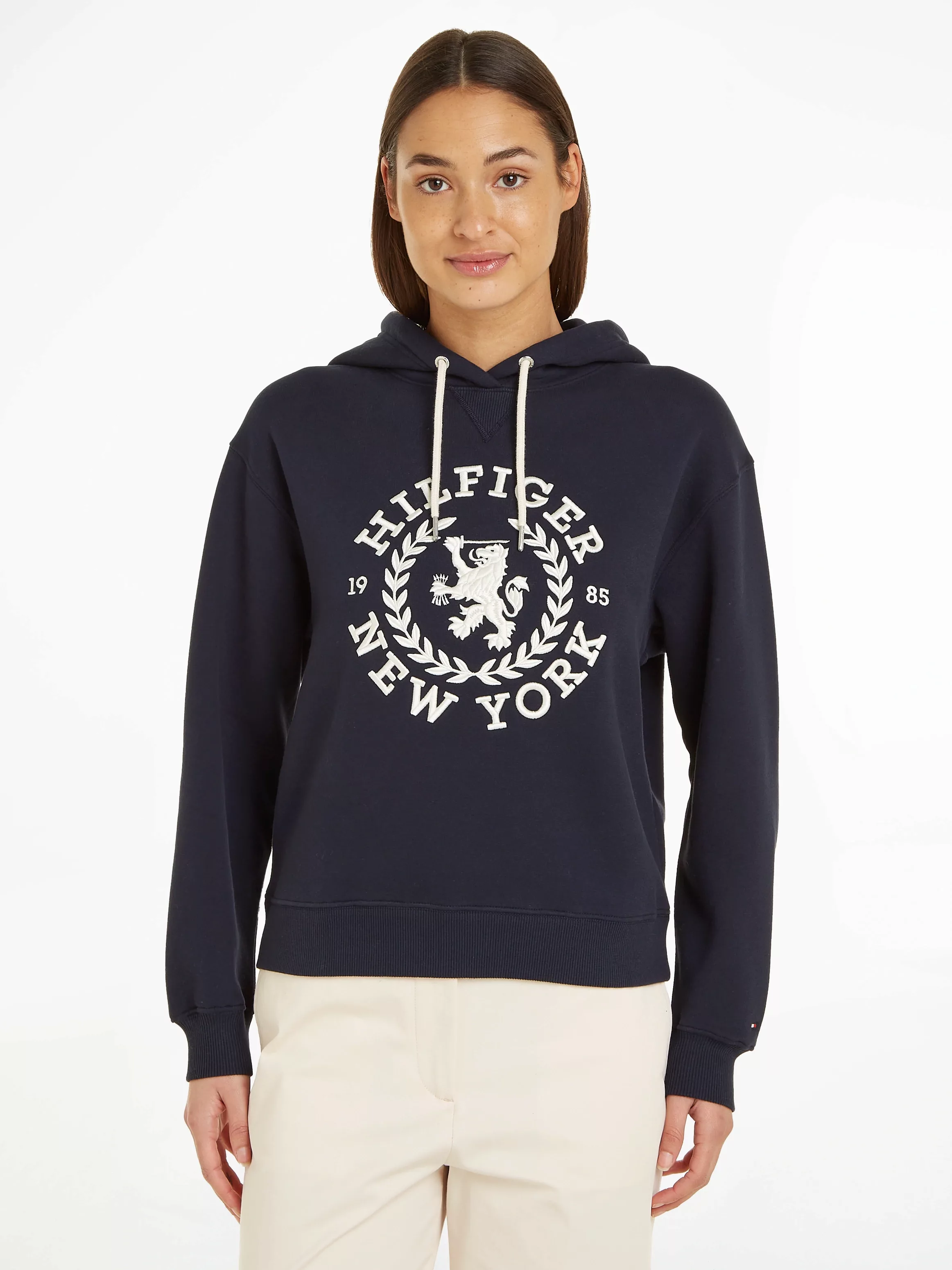 Tommy Hilfiger Kapuzensweatshirt "REG CREST HOODIE", mit gesticktem Logosch günstig online kaufen