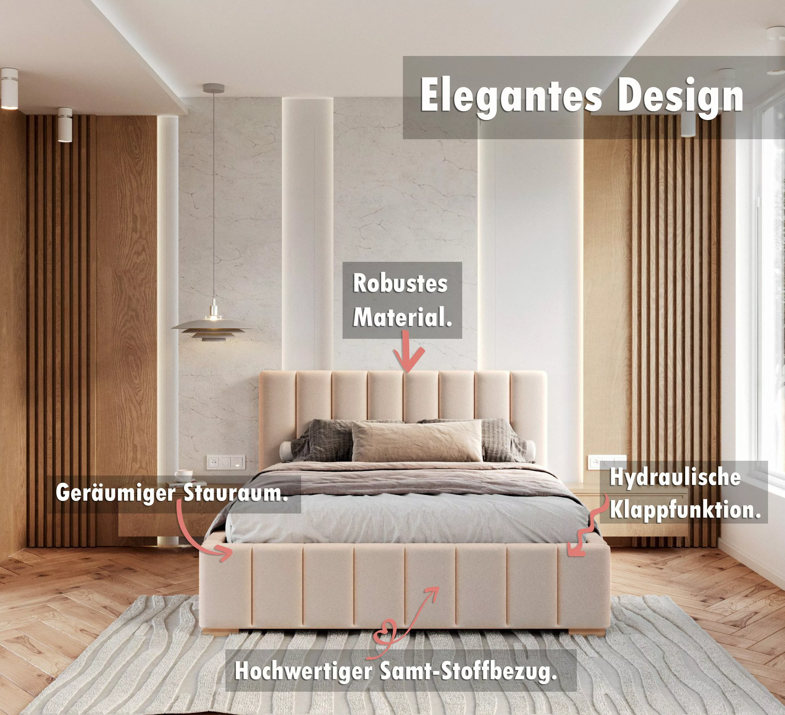 FDM Polsterbett Stauraumbett Bettgestell 90x200, 120x200, günstig online kaufen