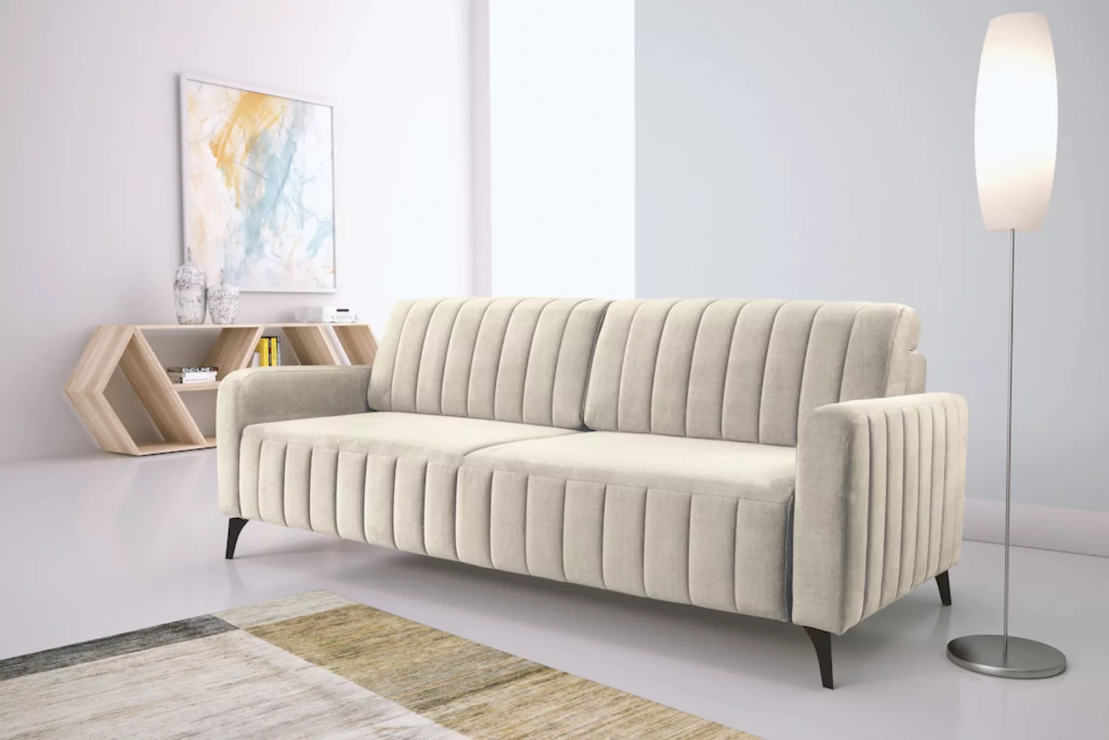 exxpo - sofa fashion 3-Sitzer "Grande, hochwertiges Schlafsofa aus Microvel günstig online kaufen