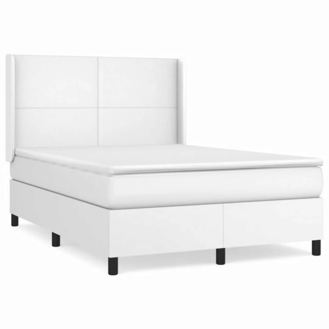 vidaXL Boxspringbett Bett Boxspringbett Kunstleder komplett mit Matratze & günstig online kaufen