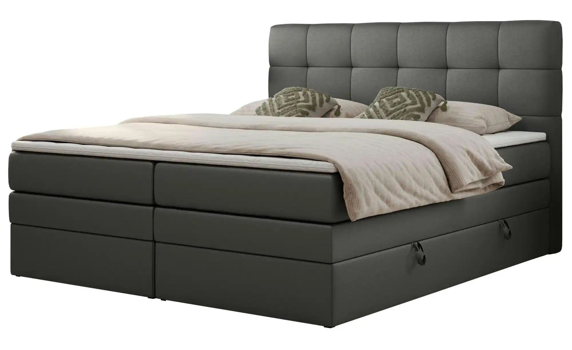 Boxspringbett 180x200 Grau   ¦ grau ¦ Maße (cm): B: 160 H: 110 Betten > Kom günstig online kaufen