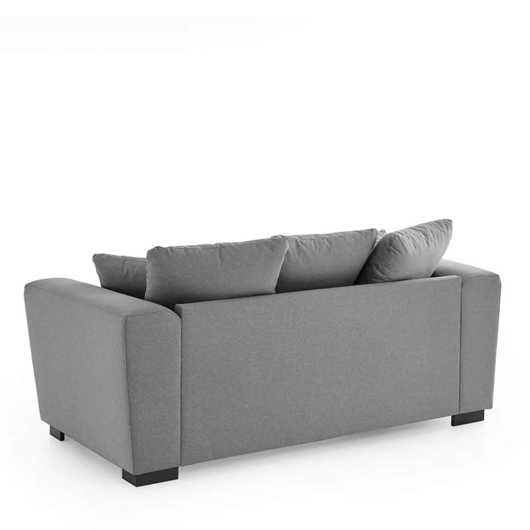 2sitzer Sofa Wohnzimmer in Grau Stoff Vierfußgestell aus Holz günstig online kaufen