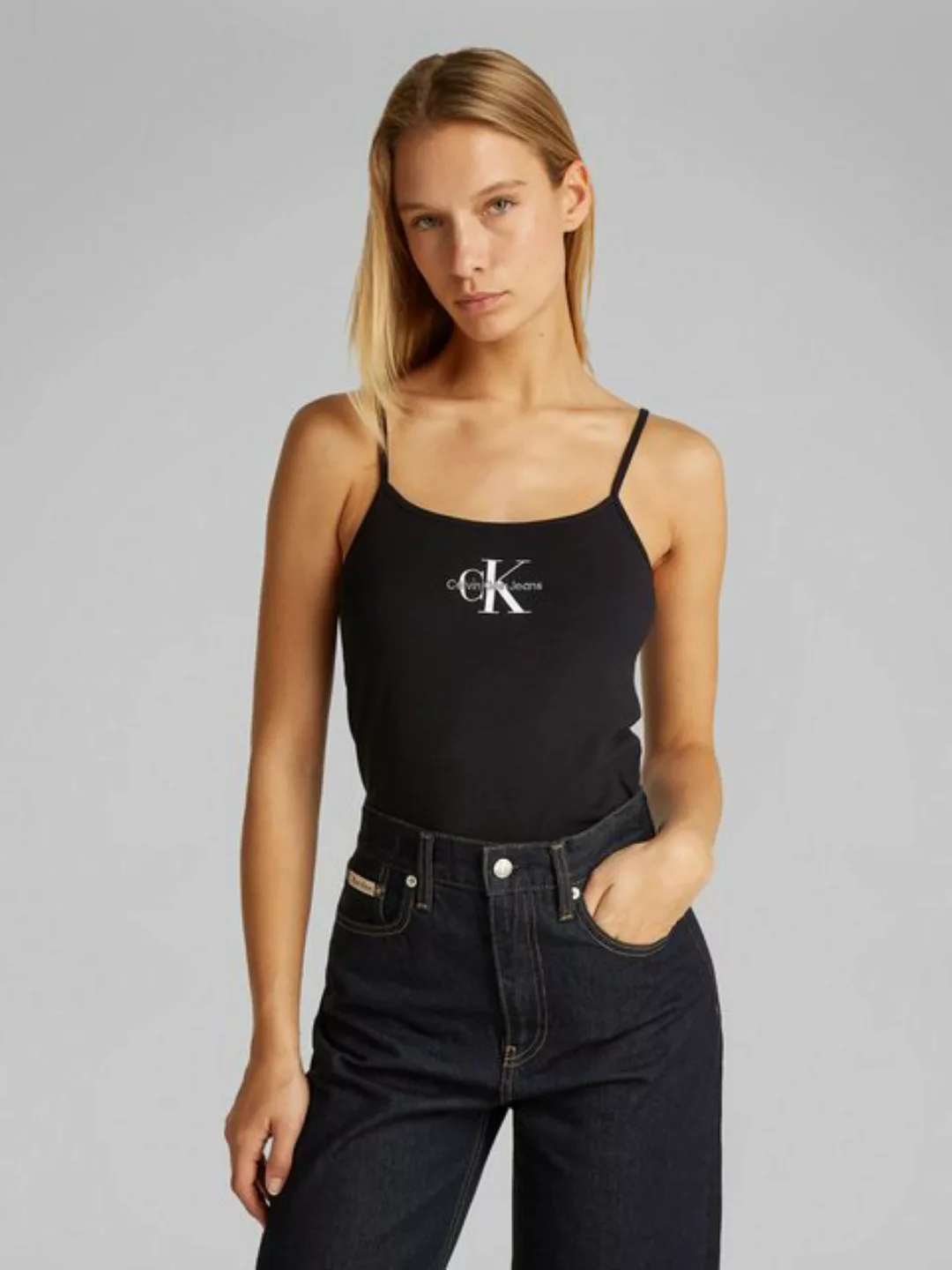 Calvin Klein Jeans T-Shirt MONOLOGO STRAPPY TANK TOP mit Logomarkenpatch günstig online kaufen