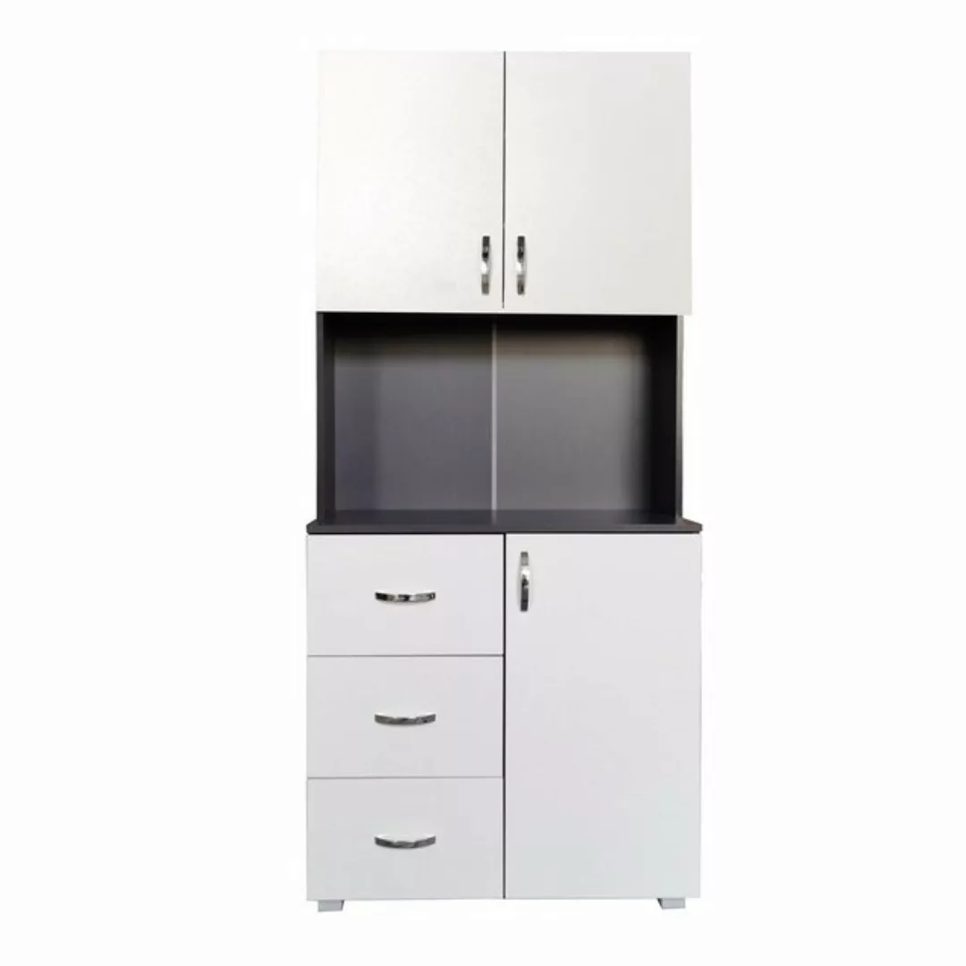 HTI-Living Hochschrank Küchenschrank Weiß/Grau Blanca (Stück, 1-St., 1x Sch günstig online kaufen