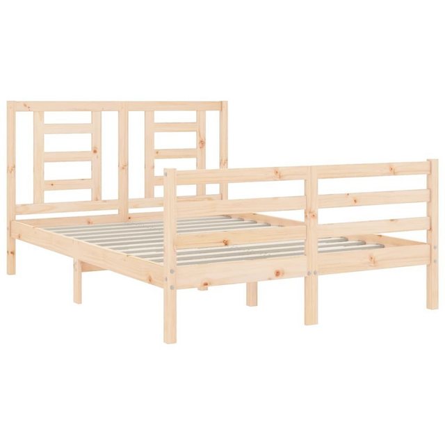 vidaXL Bettgestell Massivholzbett mit Kopfteil 140x190 cm Bett Bettgestell günstig online kaufen