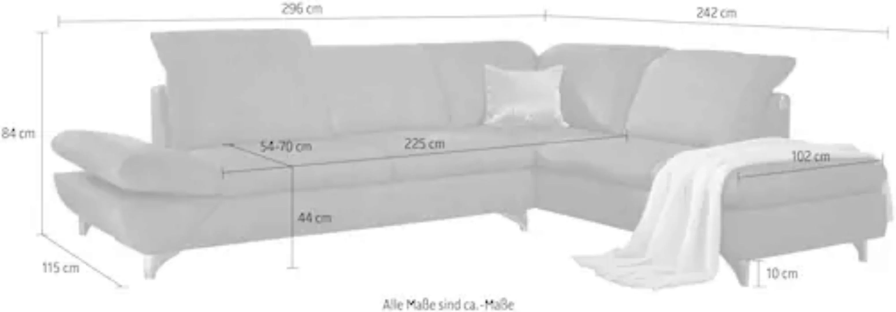 W.SCHILLIG Ecksofa "taoo, elegant und zeitlos, bequem, L-Form", mit Sitzief günstig online kaufen