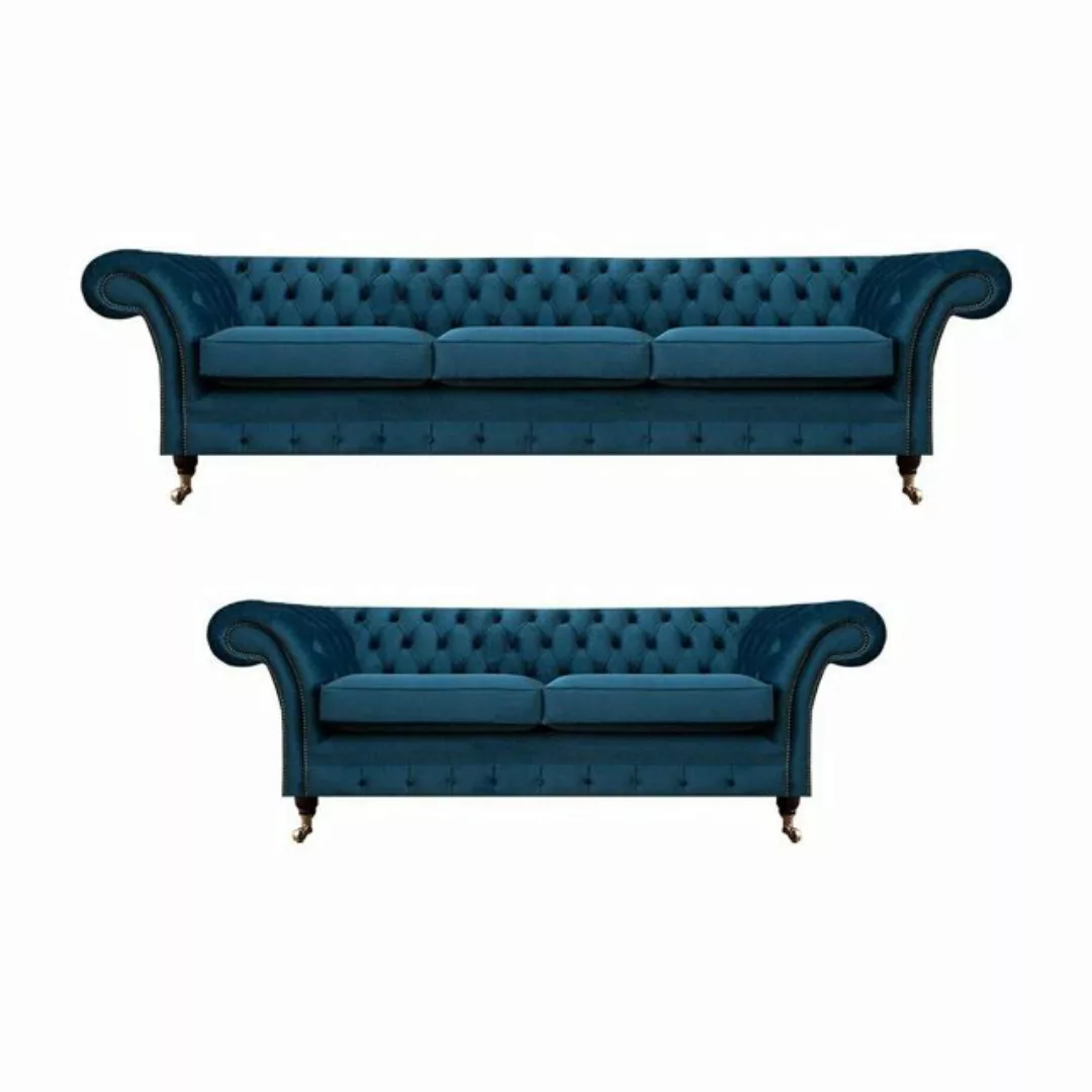 Xlmoebel Sofa Wohnzimmer-Sitzgruppe Chesterfield Stoffsofa Sofas Couch Pols günstig online kaufen