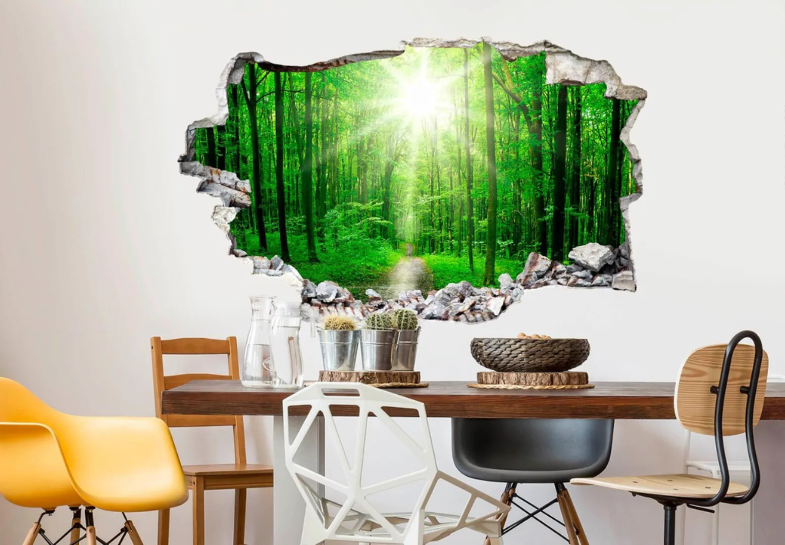 Wall-Art Wandtattoo "Sunny Forest grüne Natur" günstig online kaufen