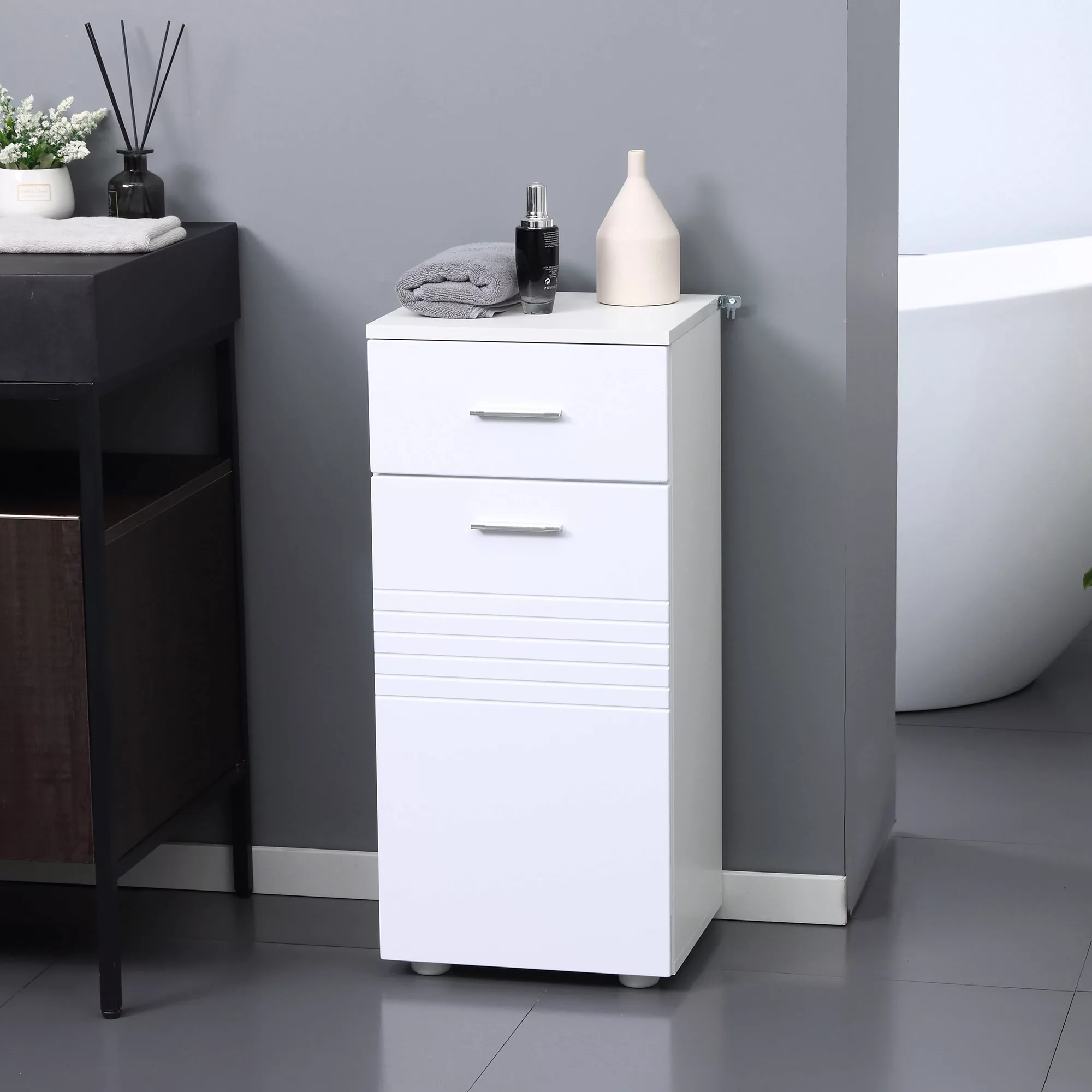 kleankin Badezimmerschrank Badschrank Multifunktionsschrank mit 1 Schublade günstig online kaufen