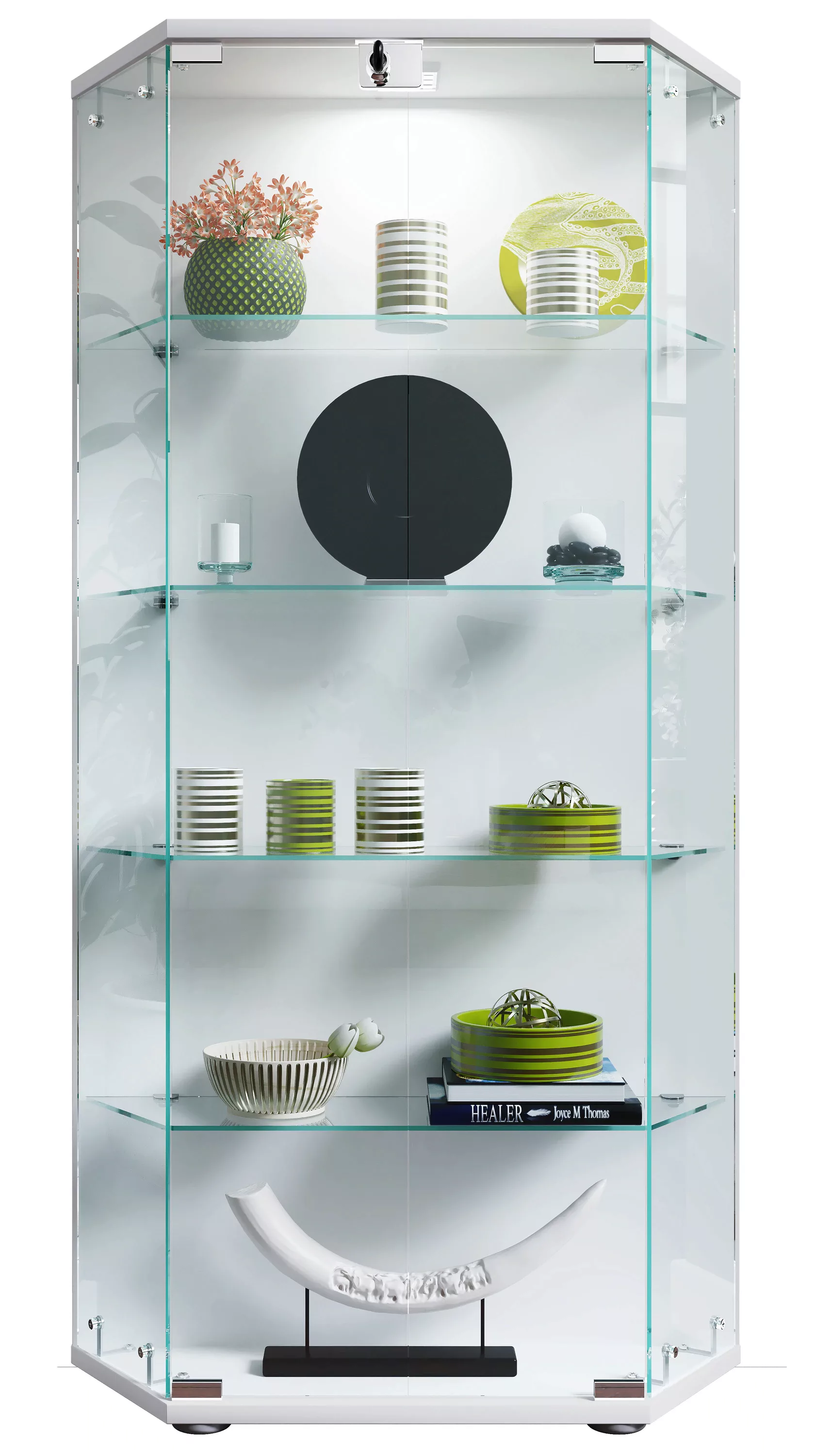 VCM Vitrine "VCM Glasvitrine stehend  Vitrine Glas mit ESG-Sicherheitsglas günstig online kaufen