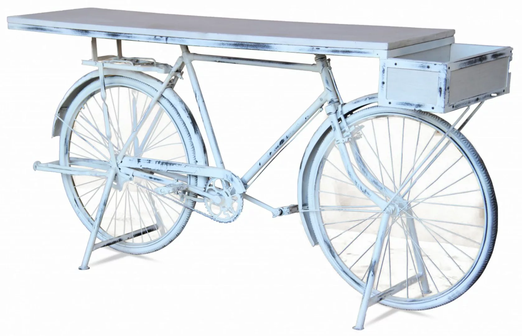 Sideboard Bar Weiß Regal Sidetable Fahrrad Bike Vintage Upcycling günstig online kaufen